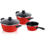 Magefesa - grana batterie de cuisine 5 pièces, induction, antiadhésive sans pfoa rouge Magefesa - grana batterie de cuisine 5 pièces, induction, antiadhésive sans pfoa rouge