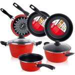 Magefesa - grana batterie de cuisine 5 pices jeu de 3 poles 18 - 20 - 24 cm induction antiadhsives ...