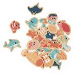 Magnets - janod - monde marin - 24 pi�ces - bois - illustr�s