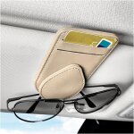 Magntique porte lunettes pour voiture, cuir support lunettes pour voiture avec 2 fentes pour cartes, ...