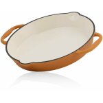 Mahlzeit po�le � frire en fonte � 29 cm sunny orange deux poign�es, deux becs verseurs, �maill�e