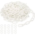 Maillons de cha�ne en plastique blanc, 10m, 6 mm, pour barri�res, parkings, cl�tures, portails et d�coration ...