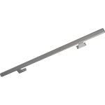 Main courante aluminium 2 m�tre - finition anodis�e argent - kit avec 4 supports muraux et embouts noirs ...