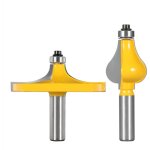 Main courante bits de routeur ensemble 1 / 2 pouce shank, 2pcs couronne flte moulure mches de routeur ...