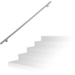 Main courante, inox 201, rampe d'escalier rond, intrieur & extrieur, 200 cm,  38 mm, support mural, ...