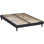 Maison aubertin - sommier � lattes en kit - bois - couleur noire 160x200 cm