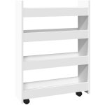 Maison exclusive - chariot de rangement �troit � 4 niveaux en bois d'ing�nierie blanc