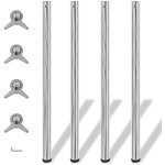 Maison chic - lot de 4 pieds de table r�glables pieds de meuble support de table en hauteur 1100 mm chrom� ...