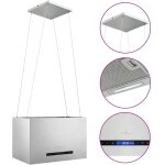 Maison chic ? hotte �lot aspirante 55 cm ? acier inoxydable ? �cran lcd tactile ? 3 vitesses ? d�bit ...