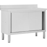 Maison chic - table de travail de cuisine plan de travail avec portes coulissantes 120x50x(95 - 97)cm ...