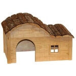 Maison pour rongeur kerbl nature - toit galb� - 40 x 25 x 25 cm