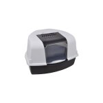 Homemaison - maison de toilette d'angle pour chat - gris - l 58 x l 47 x h 38 cm - livraison gratuite ...