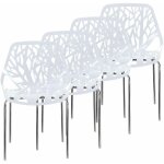 Chaise de design siège de bureau - caluna ensemble de 4 en blanc - makika Chaise de design siège de bureau - caluna ensemble de 4 en blanc - makika