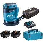 Makita dbo180rfj ponceuse excentrique sans fil 18 v / 2x 3, 0 ah batterie + chargeur en makpac