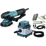 Makita dk6525 combi pack ponceuse bo6050j (150mm 750w) + aspirateur l - class vc2510lx1 (1050w)
