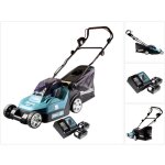 Makita dlm 382 rf2 batterie tondeuse 36 v ( 2x 18 v ) 38 cm 40 l + 2x batterie 3, 0 ah + chargeur