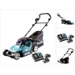 Makita ? tondeuse � batterie 36v avec 2 batteries 5. 0ah ? largeur de coupe 36 cm ? bac de ramassage ...