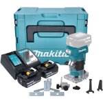 Makita - drt 52 rtj affleureuse sans fil 18 v 6 mm brushless + 2x batterie 5, 0 ah + chargeur + makpac ...