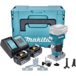 Makita drt 52 sfj affleureuse sans fil 18 v 6 mm brushless + 2x batterie 3, 0 ah + chargeur + makpac