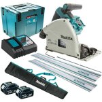 Makita dsp600t2rj2b scie circulaire plongeante 36v 165 mm + 2x rails de guidage 1, 5 m + sacoche et c ...