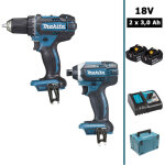 Makita pack 2 machines 18v : perceuse visseuse ddf482 + visseuse � chocs dtd152 + 2 batteries 3ah, chargeur ...