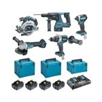 Makita - pack 5 machines dlx5090ptj 18v li - ion + chargeur double