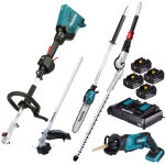 Makita pack outil multifonctions 36v dux60 + coupe - herbe + perche �lagueuse + taille - haies + scie ...