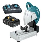 Trononneuse  mtaux 355mm makita dlw140pg2 - 2 batteries 6, 0ah + chargeur double