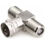 Tinor - type m�le � 2 femelle 3 voies c�ble coaxial splitter connecteur adaptateur, f connecteurs satellite ...