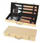 Le marquier - mallette de 6 ustensiles en inox et bambou pour plancha
