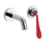 Mitigeur lavabo mural avec bec long 190 mm avec manette rouge mamoli paola&thebathroom 494700000c21 rouge ...