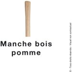 Manche en bois col rond avec agrafe 130cm fourches � fumier / cailloux mermier 100071