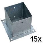 Estexo - manchon à visser manchon de poteau 15x support de poteau 121 x 150 mm Estexo - manchon à visser manchon de poteau 15x support de poteau 121 x 150 mm