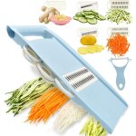 Mandoline 5 en 1 pour la cuisine, coupe - l�gumes, multi - lames, chips, julienne et �plucheur pour petits ...
