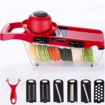 Mandoline coupe - l�gumes r�pe hachoir 6 + 1 multi - fonction trancheuse, d�coupe les fruits et les l�gumes ...