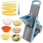 Mandoline cuisine manuelle, safety slicer coupe frites l�gume multifonction hachoir manuel �paisseur ...
