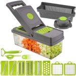 Mandoline multifonctionnelle 15 en 1 avec 8 lames interchangeables pour trancher les l�gumes