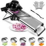 Mandoline réglable en acier inoxydable avec lame tranchante intégrée, coupe - légumes multifonctionnelle, ... Mandoline réglable en acier inoxydable avec lame tranchante intégrée, coupe - légumes multifonctionnelle, ...