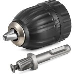 Mandrin auto - serrant 1, 5 - 13 mm, 1 / 2 - 20unf, avec adaptateur sds - plus. compatible avec les forets ...