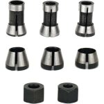 Mandrin de fraiseuse lot de 6, collet mandrin affleureuse (6 mm, 6. 35 mm, 8 mm), pince de serrage defonceuse, ...
