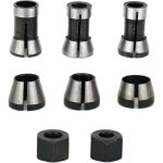 Mandrin de fraiseuse - lot de 6, collet mandrin affleureuse (6 mm, 6. 35 mm, 8 mm), pince de serrage ...