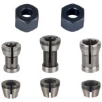 Mandrin de fraiseuse - lot de 8, collet mandrin affleureuse (6 mm, 6. 35 mm, 8 mm), pince de serrage ...