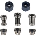 Mandrin de fraiseuse - lot de 8, collet mandrin affleureuse (6 mm, 6. 35 mm, 8 mm), pince de serrage ...