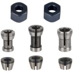 Mandrin de fraiseuse - lot de 8, collet mandrin affleureuse (6 mm, 6. 35 mm, 8 mm), pince de serrage ...