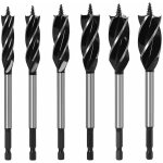 Mandrin de perceuse 6pcs forets � tari�re, ensemble de forets � bois � quatre fentes en acier � haute ...