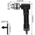 Mandrin de perceuse � angle droit, mandrin � angle droit 90 auto - serrant, arbre �lectrique de 1 � 10 ...