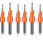 Mandrin de perceuse ensemble de 6 forets � bois coniques avec cl� hexagonale, foret � bois, coupe - trou ...