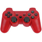 Manette de jeu sans fil bluetooth compatible ps3 - t�l�commande ergonomique rouge