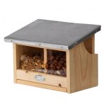 Mangeoire cureuils double - l 17, 6 x l 25, 3 x h 18, 7 cm - bois - livraison gratuite