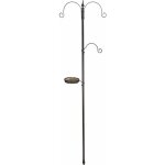 Mangeoire pour oiseaux - hauteur env. 190 cm - 3 supports pour boules de graisse et mangeoire